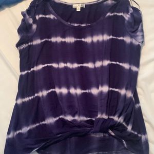 Nine Britton t-shirt. Tie dye Purple/white, size medium. Worn once